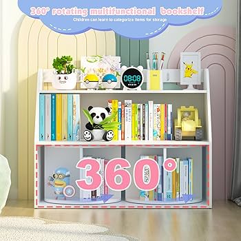 Amazon.com: NACHES Wooden Kids Bookcase with 2 Rotating